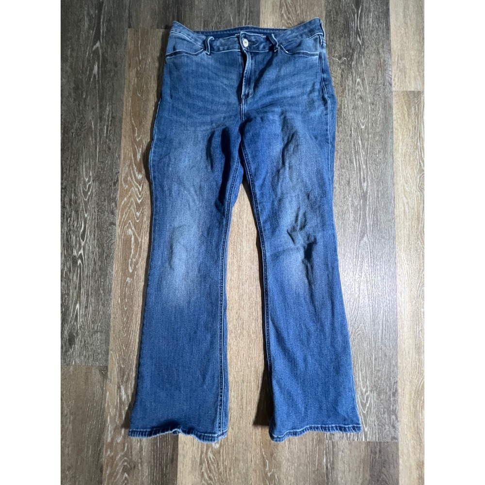 Old Navy Wow Flare Jeans Womens 10 Blue High Rise Stretch Denim‎